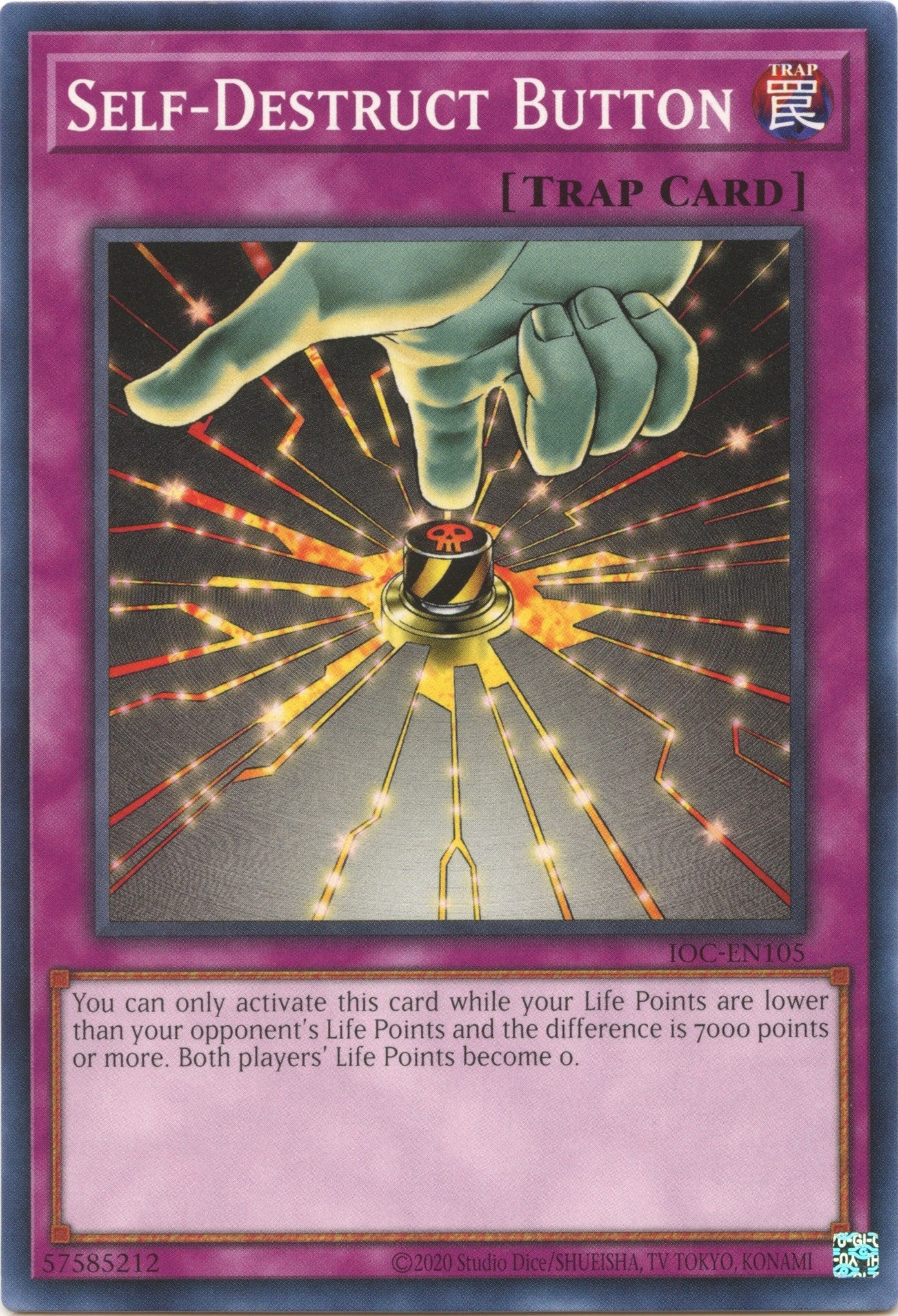 Image for Self-Destruct Button (IOC-EN105) (Invasion of Chaos (25th Anniversary Edition)) - YuGiOh
