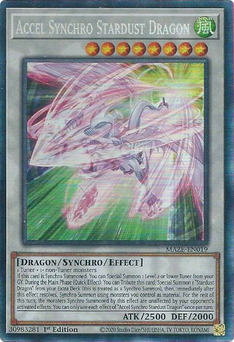 Image for Accel Synchro Stardust Dragon (CR) (MAZE-EN019) (Maze of Memories) - YuGiOh