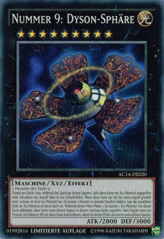 Image for Number 9: Dyson Sphere (German) - "Nummer 9: Dyson-Sphäre" (AC14-DE020) (Advent Calendar 2014 (Adventskalender ZEXAL-Edition)) - YuGiOh