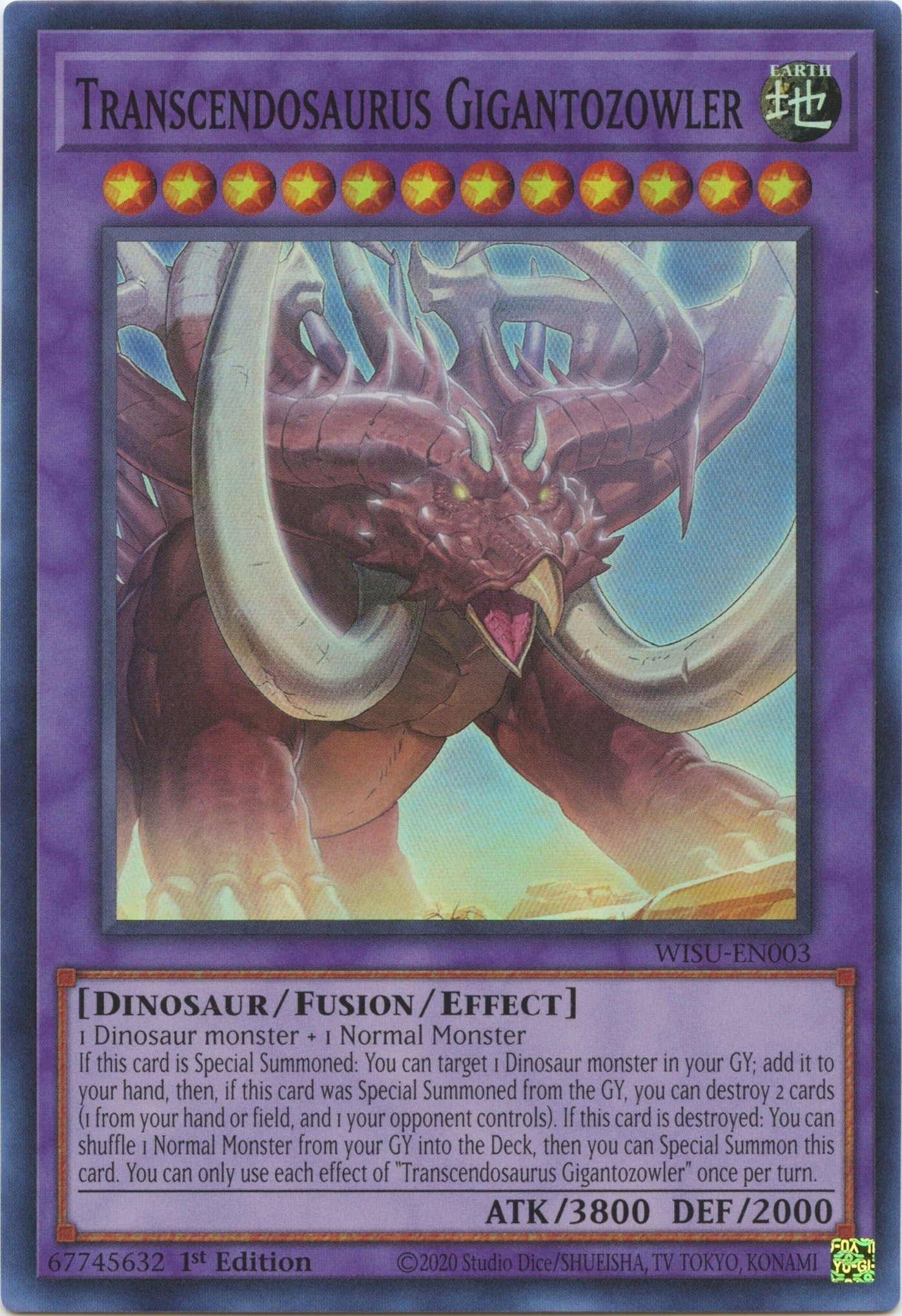 Image for Transcendosaurus Gigantozowler (WISU-EN003) (Wild Survivors) - YuGiOh