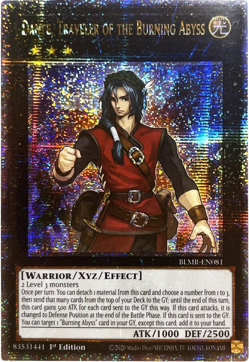 Image for Dante, Traveler of the Burning Abyss (Quarter Century Secret Rare) (BLMR-EN081) (Battles of Legend: Monstrous Revenge) - YuGiOh