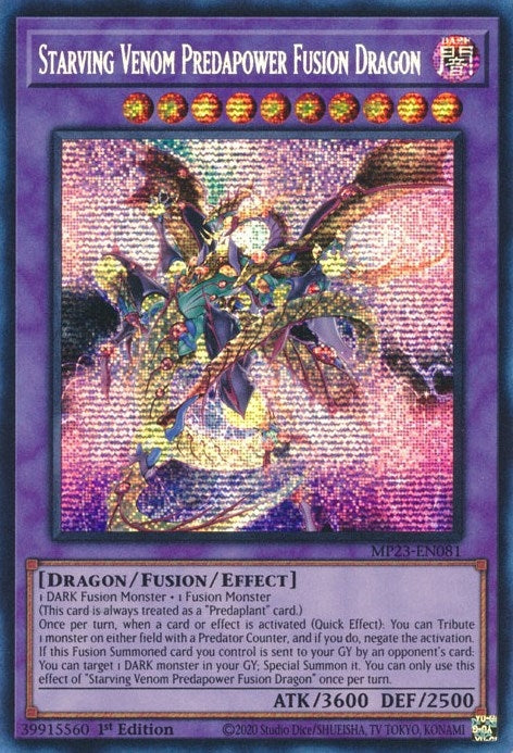Image for Starving Venom Predapower Fusion Dragon (MP23-EN081) (25th Anniversary Tin: Dueling Heroes Mega Pack) - YuGiOh