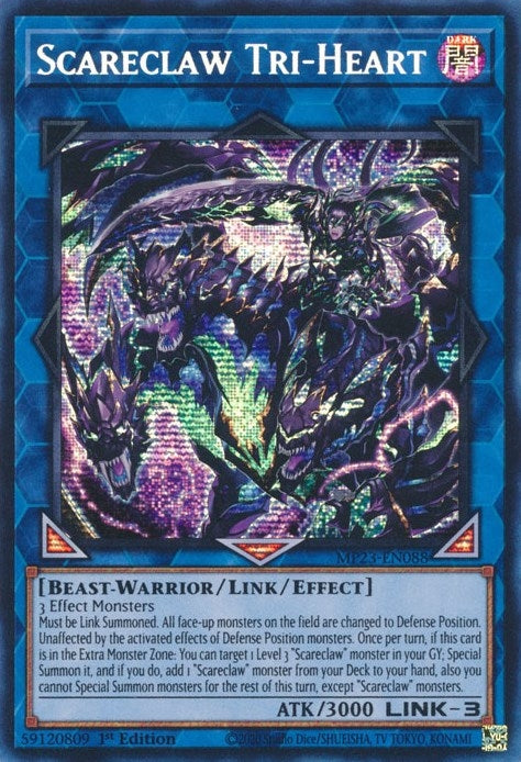Image for Scareclaw Tri-Heart (MP23-EN088) (25th Anniversary Tin: Dueling Heroes Mega Pack) - YuGiOh
