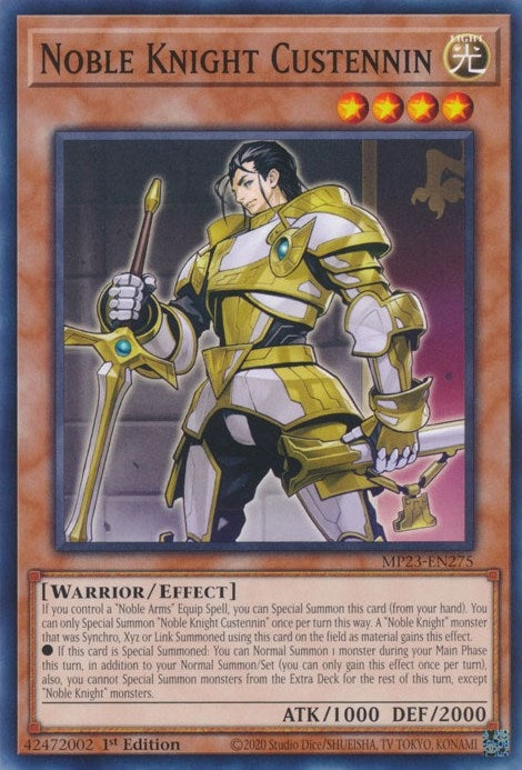 Image for Noble Knight Custennin (MP23-EN275) (25th Anniversary Tin: Dueling Heroes Mega Pack) - YuGiOh