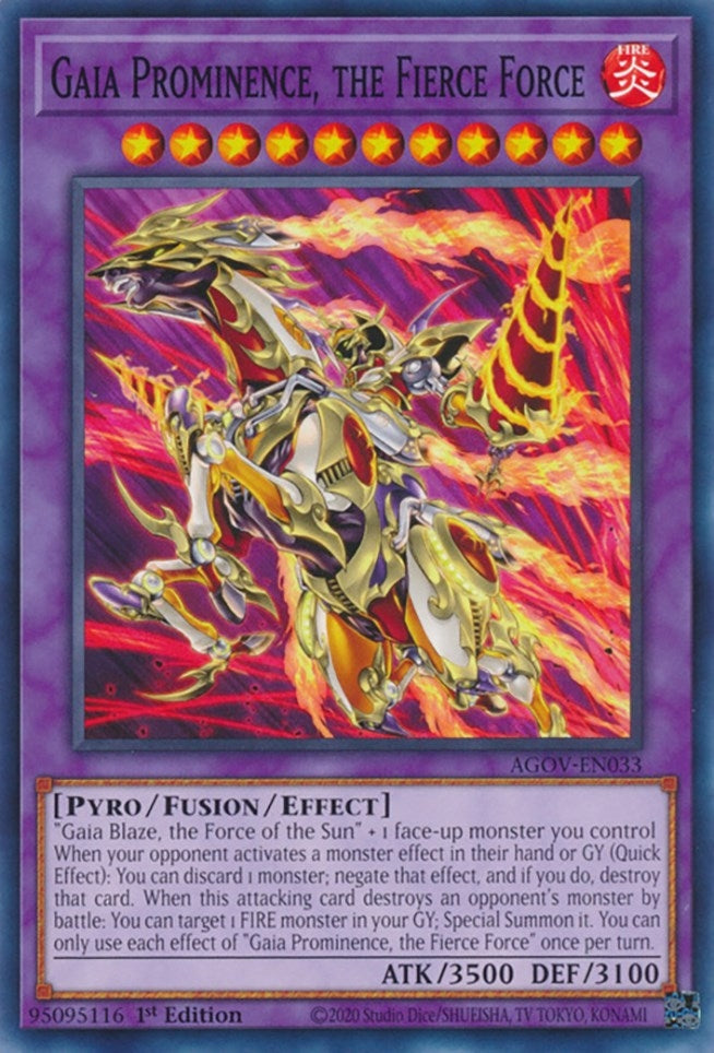 Image for Gaia Prominence, the Fierce Force (AGOV-EN033) (Age of Overlord) - YuGiOh