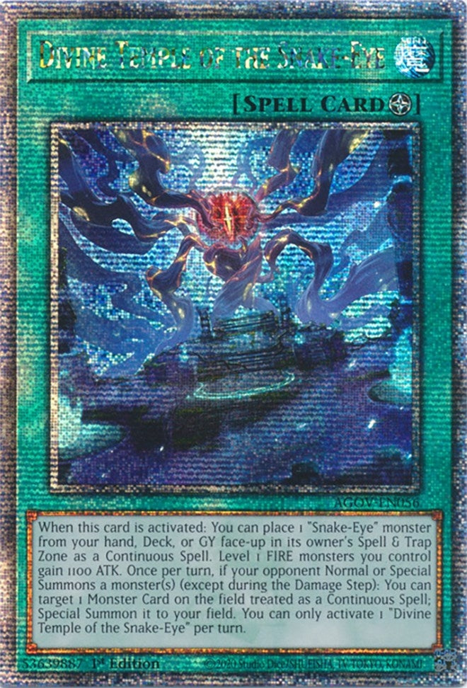 Image for Divine Temple of the Snake-Eye (Quarter Century Secret Rare) (AGOV-EN056) (Age of Overlord) - YuGiOh