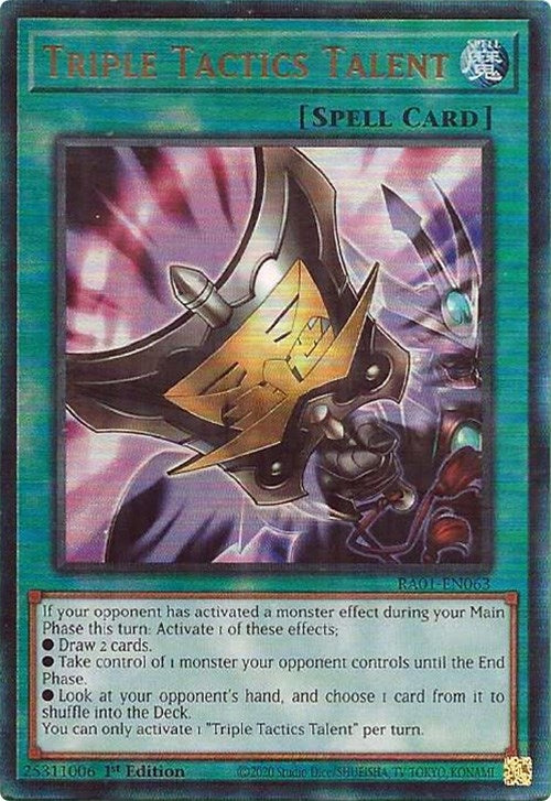 Image for Triple Tactics Talent (PUR) (RA01-EN063) (25th Anniversary Rarity Collection) - YuGiOh