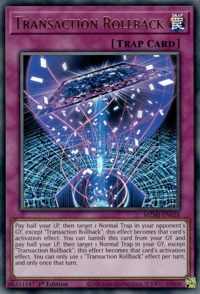 Image for Transaction Rollback (MZMI-EN038) (Maze of Millennia) - YuGiOh