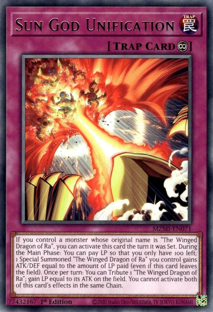 Image for Sun God Unification (MZMI-EN071) (Maze of Millennia) - YuGiOh