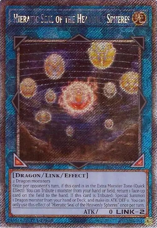 Image for Hieratic Seal of the Heavenly Spheres (Platinum Secret Rare) (RA02-EN039) (25th Anniversary Rarity Collection II) - YuGiOh