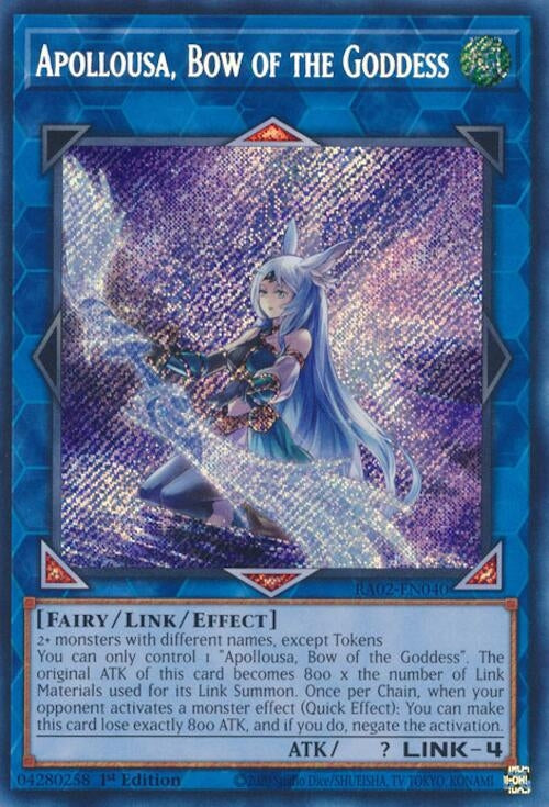Image for Apollousa, Bow of the Goddess (Alternate Art) (Secret Rare) (RA02-EN040) (25th Anniversary Rarity Collection II) - YuGiOh