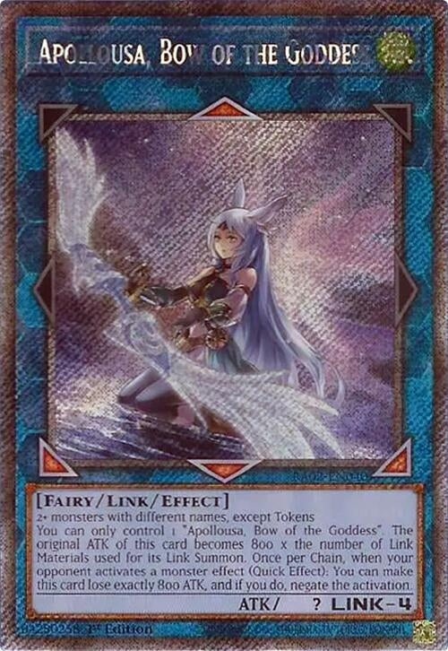 Image for Apollousa, Bow of the Goddess (Alternate Art) (Platinum Secret Rare) (RA02-EN040) (25th Anniversary Rarity Collection II) - YuGiOh