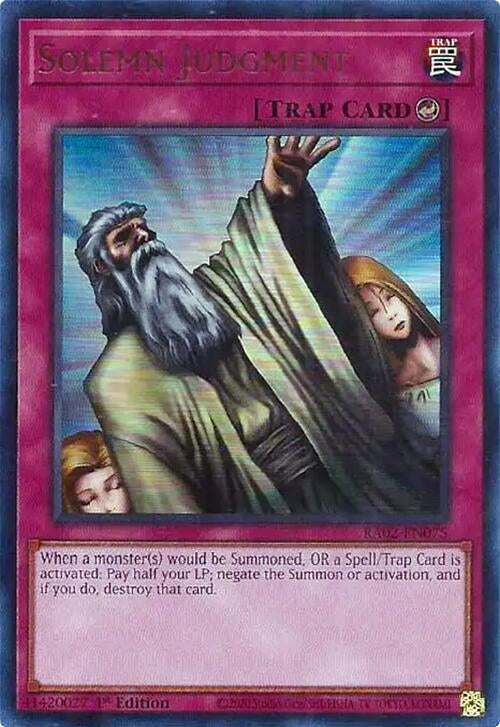 Image for Solemn Judgment (UR) (RA02-EN075) (25th Anniversary Rarity Collection II) - YuGiOh