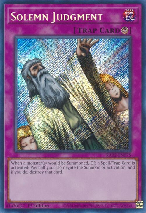 Image for Solemn Judgment (Secret Rare) (RA02-EN075) (25th Anniversary Rarity Collection II) - YuGiOh