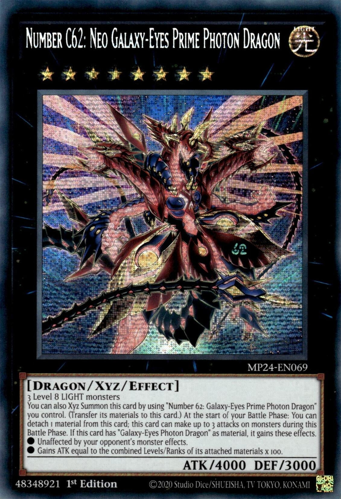 Image for Number C62: Neo Galaxy-Eyes Prime Photon Dragon (MP24-EN069) (25th Anniversary Tin: Dueling Mirrors) - YuGiOh