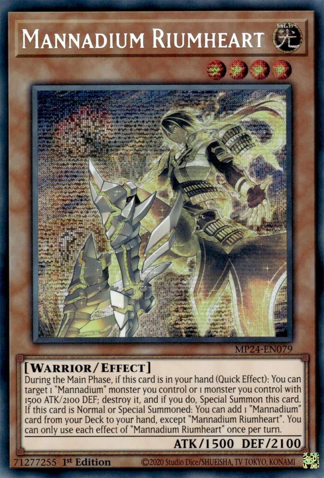 Image for Mannadium Riumheart (MP24-EN079) (25th Anniversary Tin: Dueling Mirrors) - YuGiOh