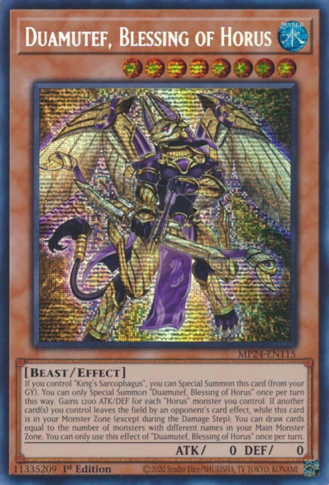 Image for Duamutef, Blessing of Horus (MP24-EN115) (25th Anniversary Tin: Dueling Mirrors) - YuGiOh
