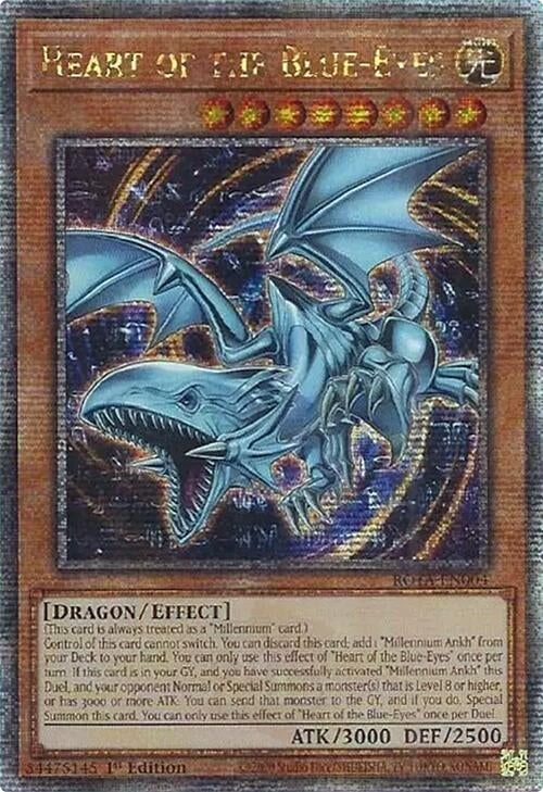 Image for Heart of the Blue-Eyes (Quarter Century Secret Rare) (ROTA-EN004) (Rage of the Abyss) - YuGiOh