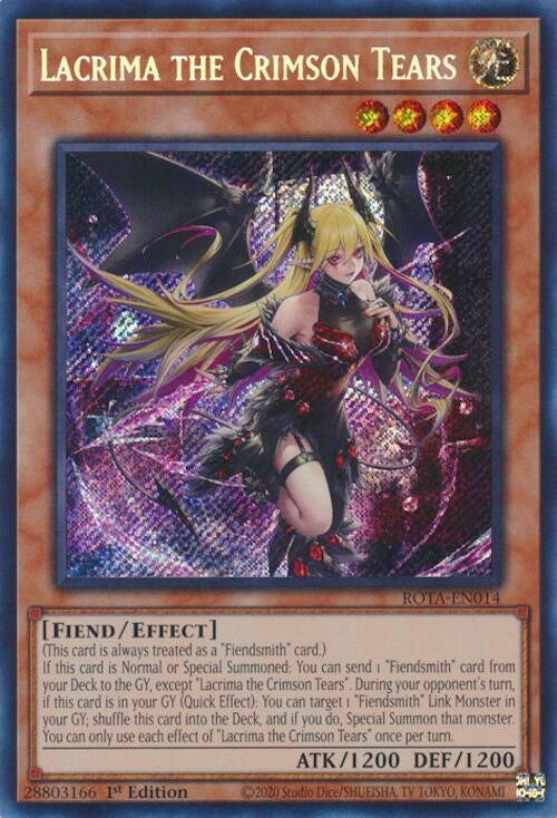 Image for Lacrima the Crimson Tears (ROTA-EN014) (Rage of the Abyss) - YuGiOh