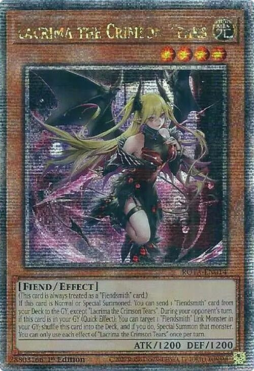 Image for Lacrima the Crimson Tears (Quarter Century Secret Rare) (ROTA-EN014) (Rage of the Abyss) - YuGiOh