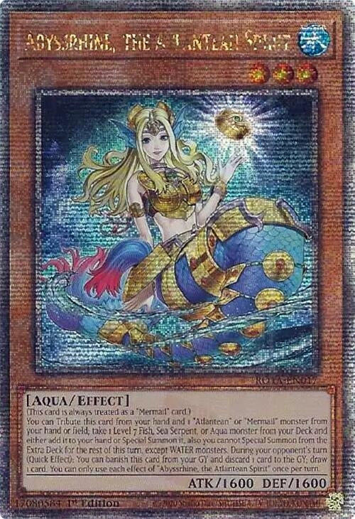 Image for Abyssrhine, the Atlantean Spirit (Quarter Century Secret Rare) (ROTA-EN017) (Rage of the Abyss) - YuGiOh
