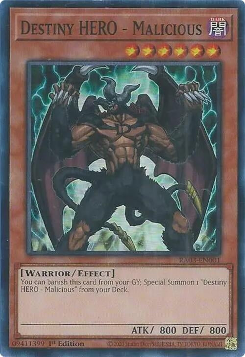Image for Destiny HERO - Malicious (RA03-EN001) (Quarter Century Bonanza) - YuGiOh