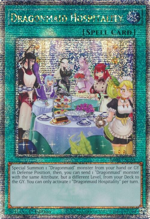 Image for Dragonmaid Hospitality (Alternate Art) (Quarter Century Secret Rare) (RA03-EN068) (Quarter Century Bonanza) - YuGiOh