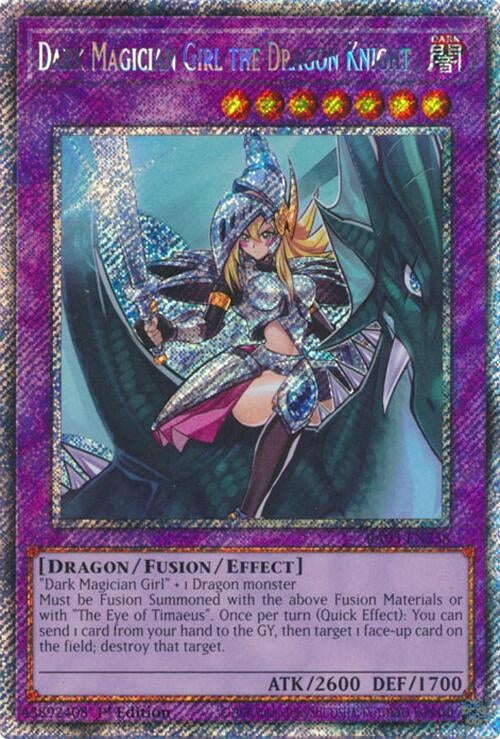 Image for Dark Magician Girl the Dragon Knight (Platinum Secret Rare) (RA03-EN258) (Quarter Century Bonanza) - YuGiOh