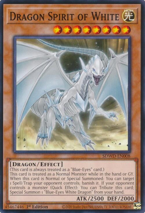 Image for Dragon Spirit of White (SDWD-EN008) (Structure Deck: Blue-Eyes White Destiny) - YuGiOh