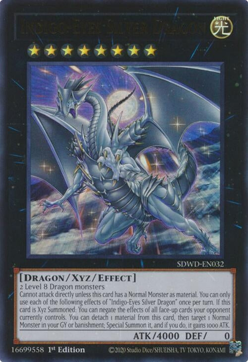 Image for Indigo-Eyes Silver Dragon (SDWD-EN032) (Structure Deck: Blue-Eyes White Destiny) - YuGiOh