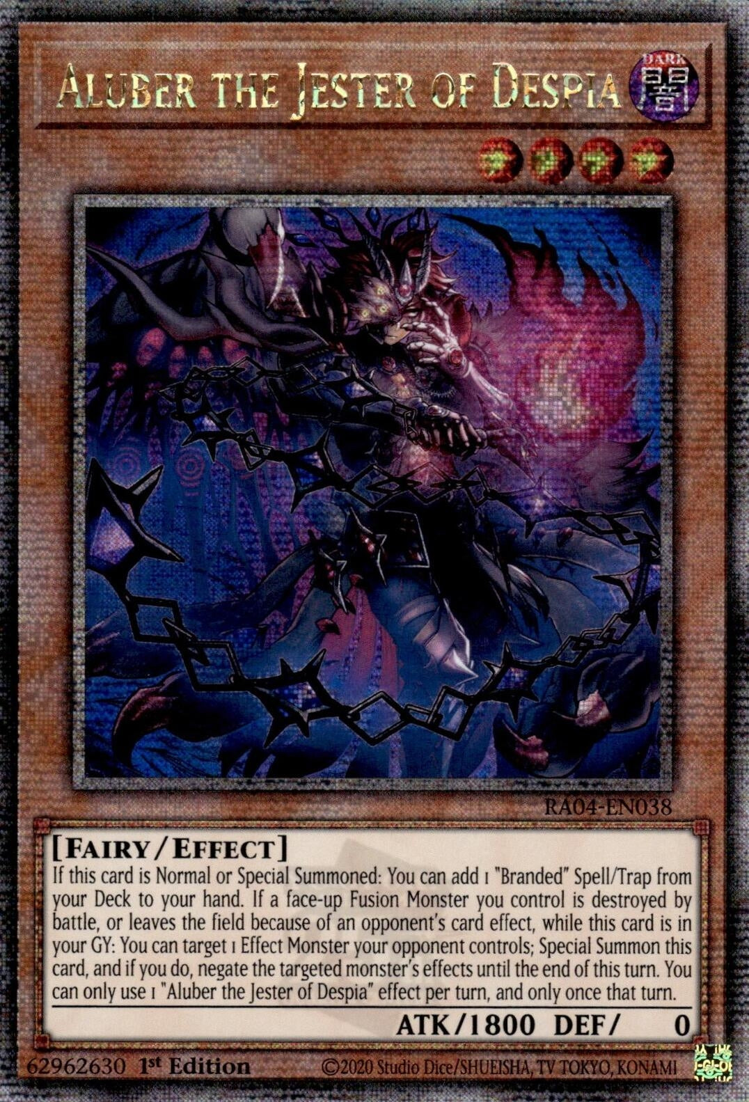 Image for Aluber the Jester of Despia (New Art) (Quarter Century Secret Rare) (RA04-EN038) (Quarter Century Stampede) - YuGiOh