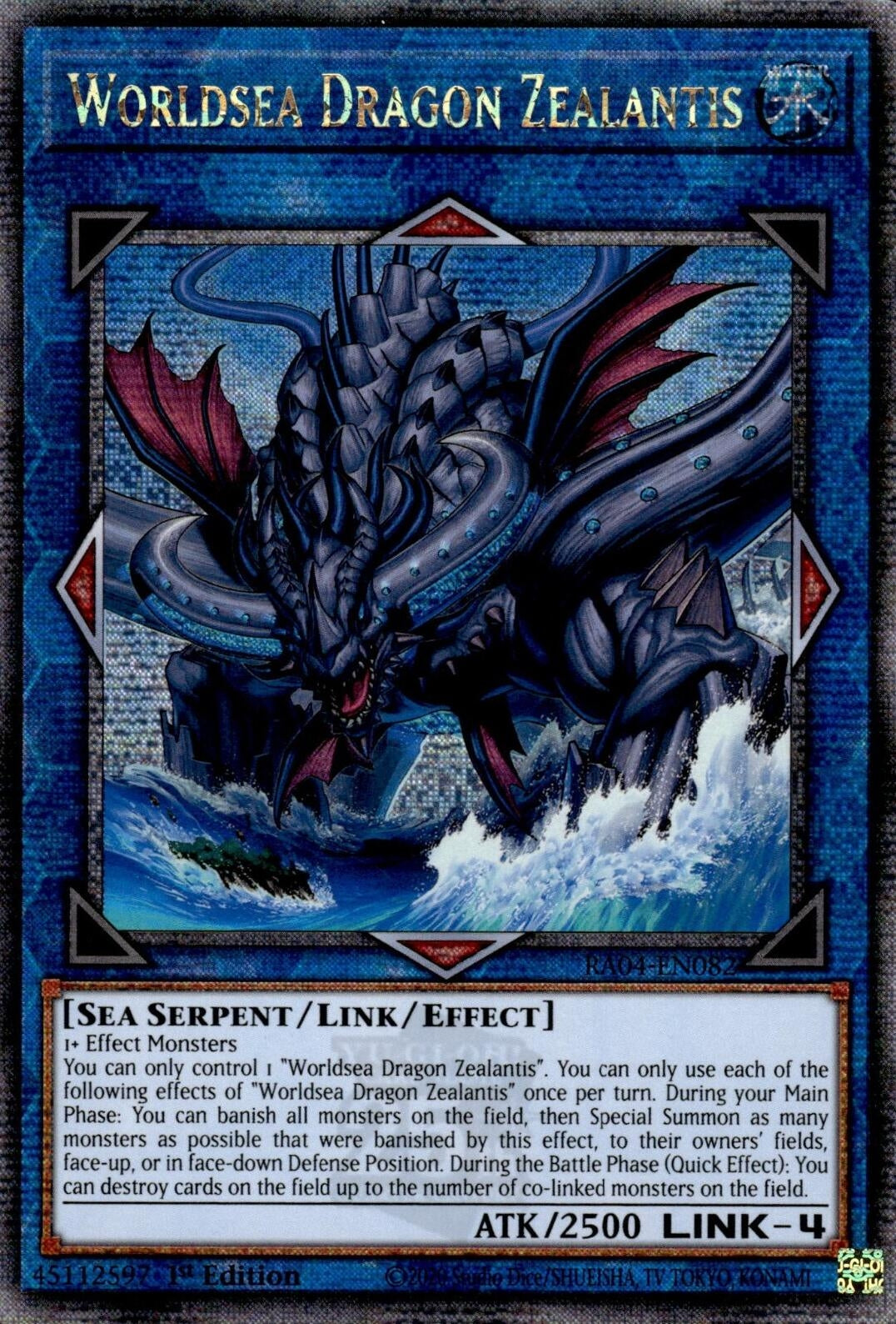 Image for Worldsea Dragon Zealantis (Quarter Century Secret Rare) (RA04-EN082) (Quarter Century Stampede) - YuGiOh