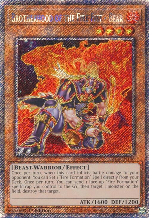 Image for Brotherhood of the Fire Fist - Bear (Platinum Secret Rare) (RA04-EN198) (Quarter Century Stampede) - YuGiOh