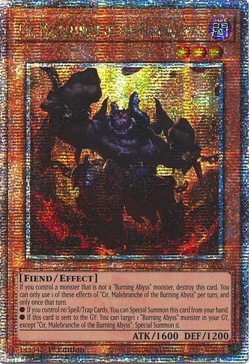 Image for Cir, Malebranche of the Burning Abyss (Quarter Century Secret Rare) (RA04-EN235) (Quarter Century Stampede) - YuGiOh