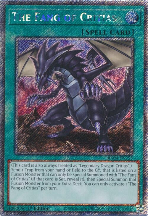 Image for The Fang of Critias (Platinum Secret Rare) (RA04-EN255) (Quarter Century Stampede) - YuGiOh