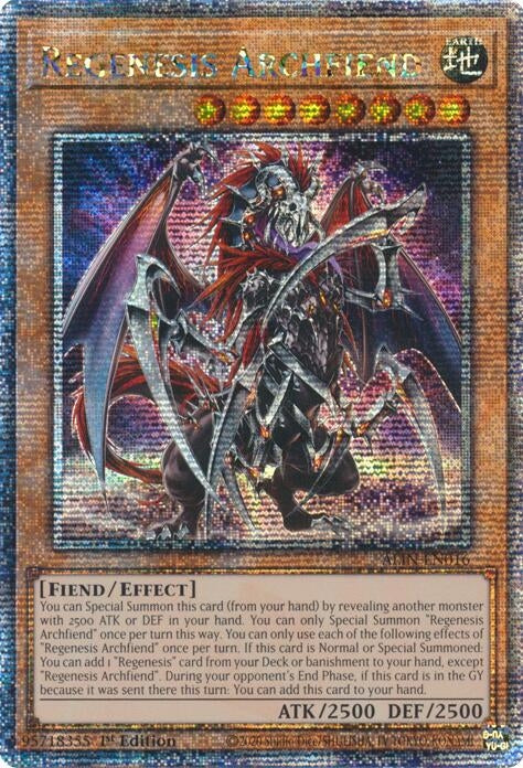 Image for Regenesis Archfiend (Quarter Century Secret Rare) (ALIN-EN016) (Alliance Insight) - YuGiOh